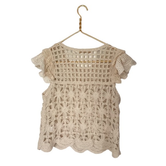 Anthro Bishop + Young Crochet Boho Crop Top - S - Picture 3 of 7